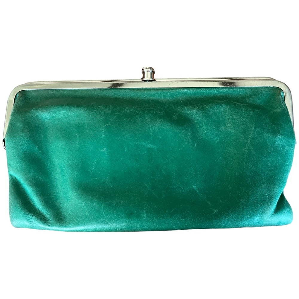 Hobo International Double Frame Lauren Green Clutch EUC